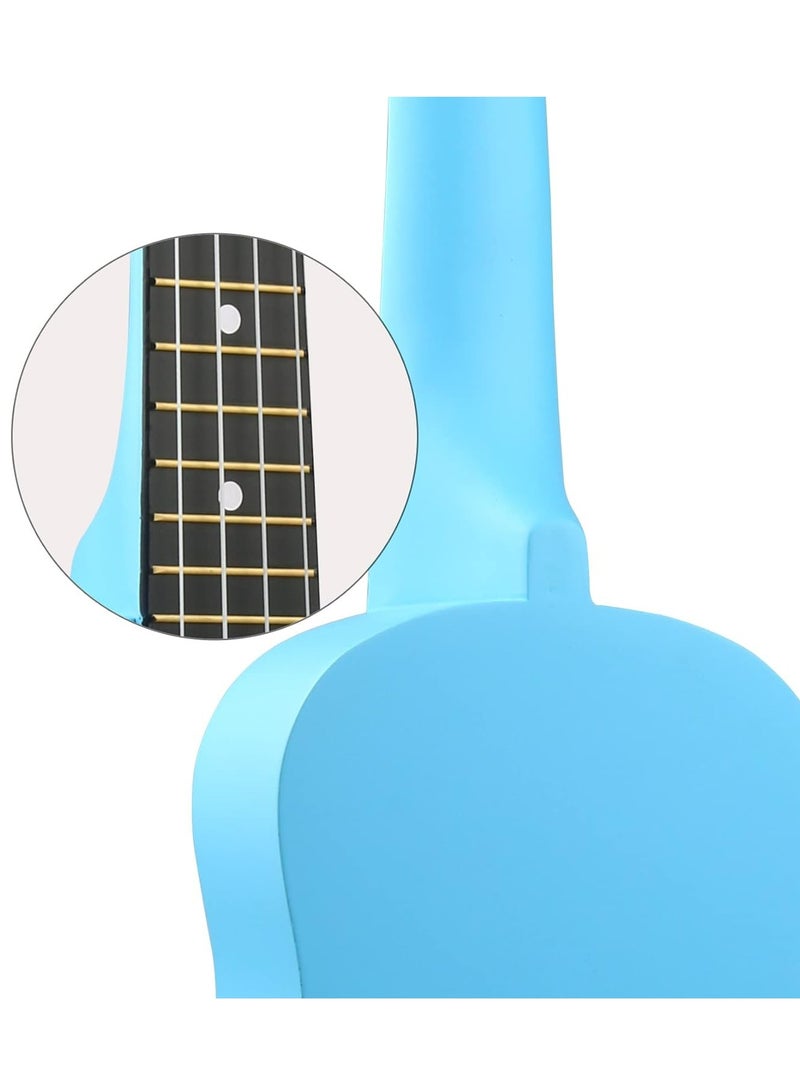 Mike Music Soprano Ukulele for Kids Adults 21 inch Ukuleles for Beginners Ukalelee Uke Hawaii Mini Guitar for Kids Beginners Students Small Guitar Ukulele with Gig Bag, 1 Spare String and Pick-Light Blue  - Image 5