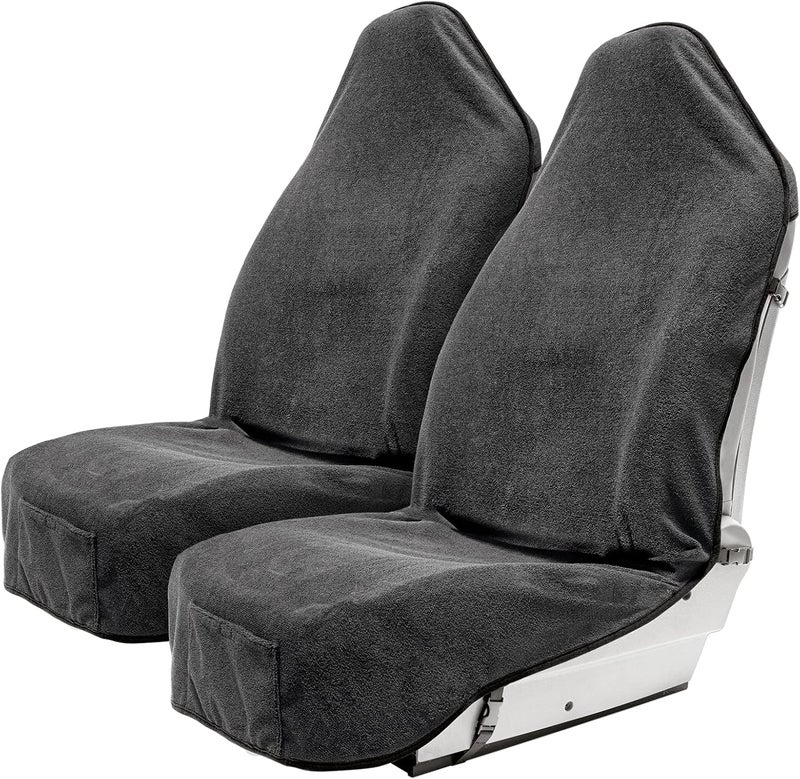 Leadpro Antimicrobial Waterproof Car Seat Towel Cover Set - 2pc, Grey - Image 1