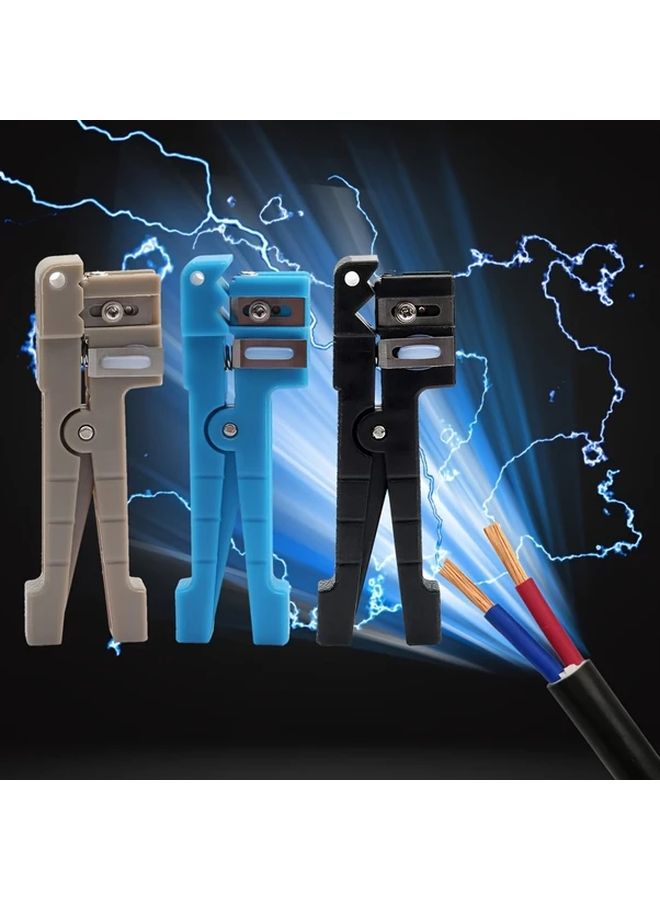 Gray Blue Black 3 Pack Fiber Optic Cable Stripper Set Manual Coaxial Wire Stripping Tool for Simplex Fiber - Image 2