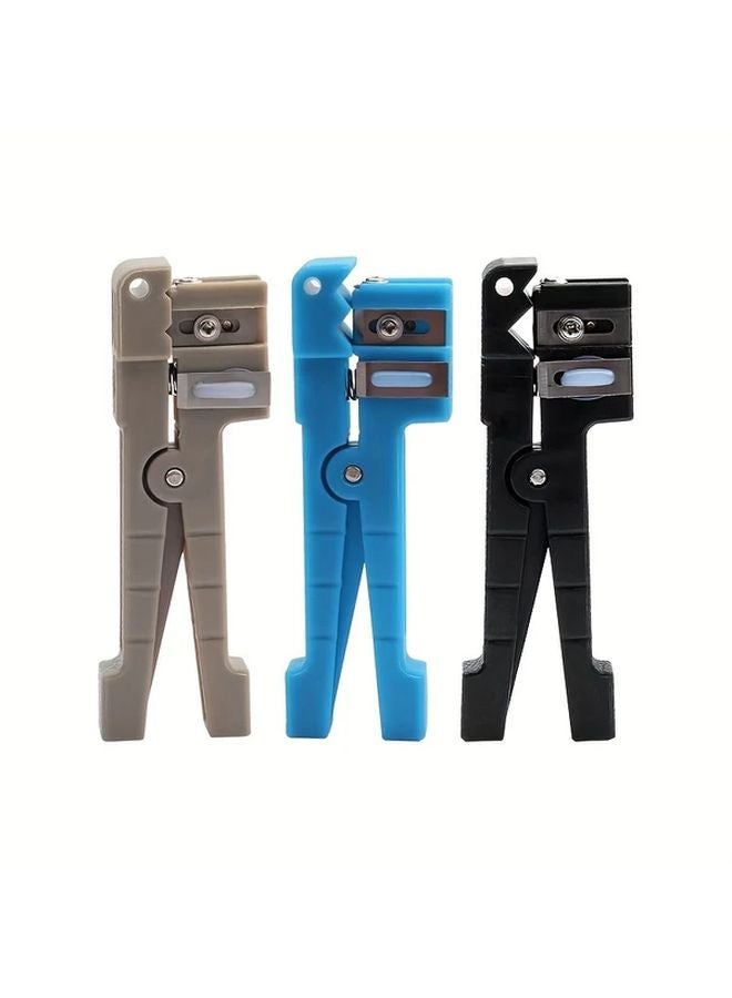 Gray Blue Black 3 Pack Fiber Optic Cable Stripper Set Manual Coaxial Wire Stripping Tool for Simplex Fiber - Image 1