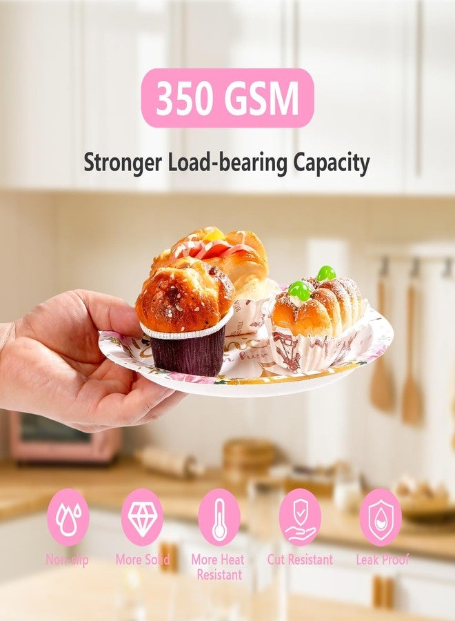 Grencian مجموعة غرينسيان المكونة من 96 قطعة من لوازم حفلات الأميرات، تشمل أطباقًا ومناديل لحفلات استقبال المولود الجديد وأعياد الميلاد، وديكورات مستوحاة من القلاع. طقم أدوات مائدة "أميرة صغيرة في الطريق" لحفلات الفتيات الخيالية. - Image 4