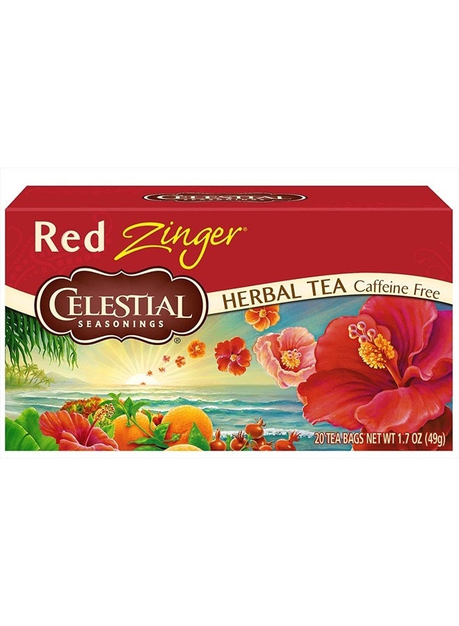 CELESTIAL SEASONINGS شاي أعشاب خالي من الكافيين، ريد زينجر 20 حبة (عبوة من 12) - Image 1