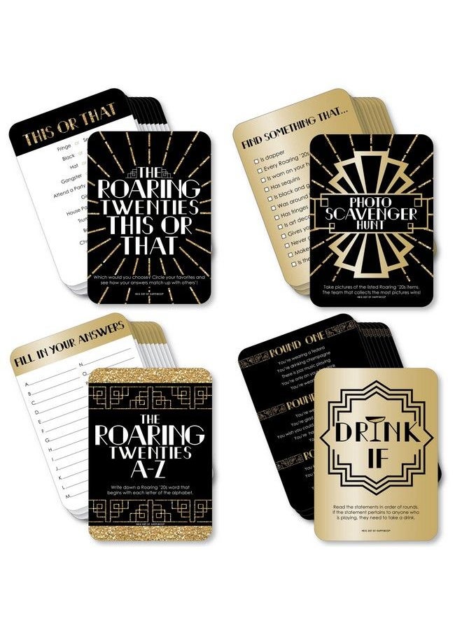 Big Dot of Happiness Roaring 20’S 4 1920S Art Deco Jazz Party Games 10 Cards Each Gamerific Bundle  - Image 2
