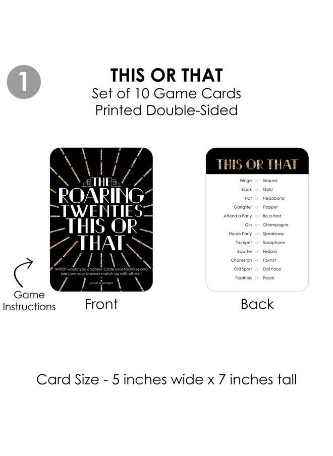 Big Dot of Happiness Roaring 20’S 4 1920S Art Deco Jazz Party Games 10 Cards Each Gamerific Bundle  - Image 5