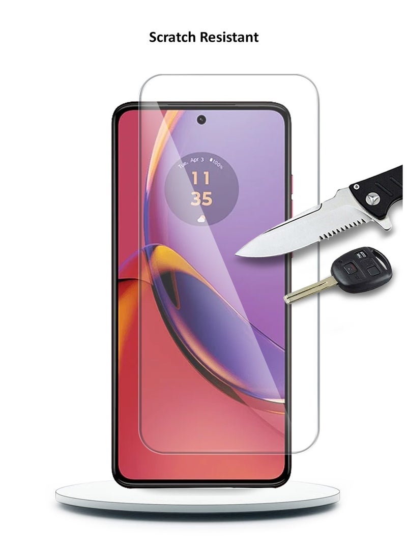 Techie واقي شاشة زجاجي مقوى عالي الدقة لهاتف Motorola Moto G84 - مضاد للانعكاس ومضاد للفقاعات بدرجة صلابة 9H 0.33 مم وحواف مستديرة وسهولة التركيب - Image 3