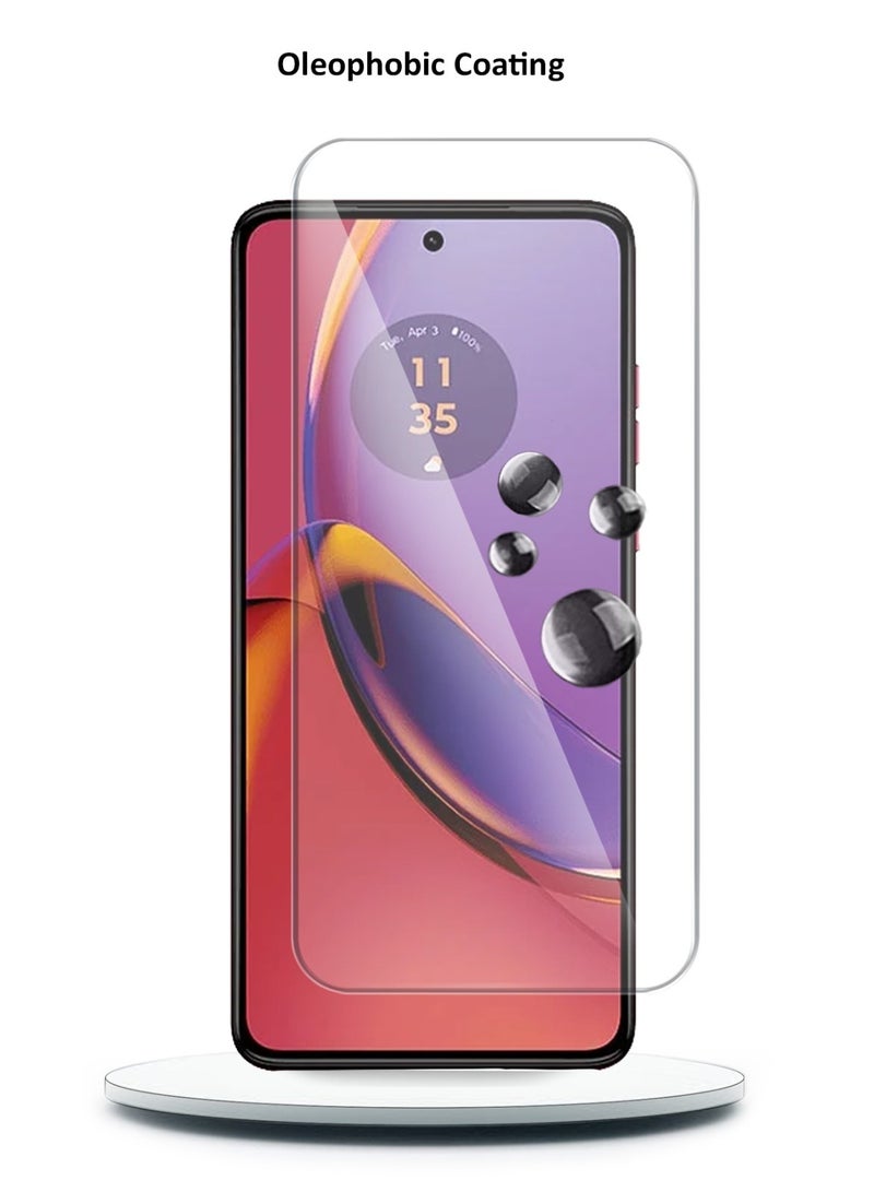 Techie واقي شاشة زجاجي مقوى عالي الدقة لهاتف Motorola Moto G84 - مضاد للانعكاس ومضاد للفقاعات بدرجة صلابة 9H 0.33 مم وحواف مستديرة وسهولة التركيب - Image 2