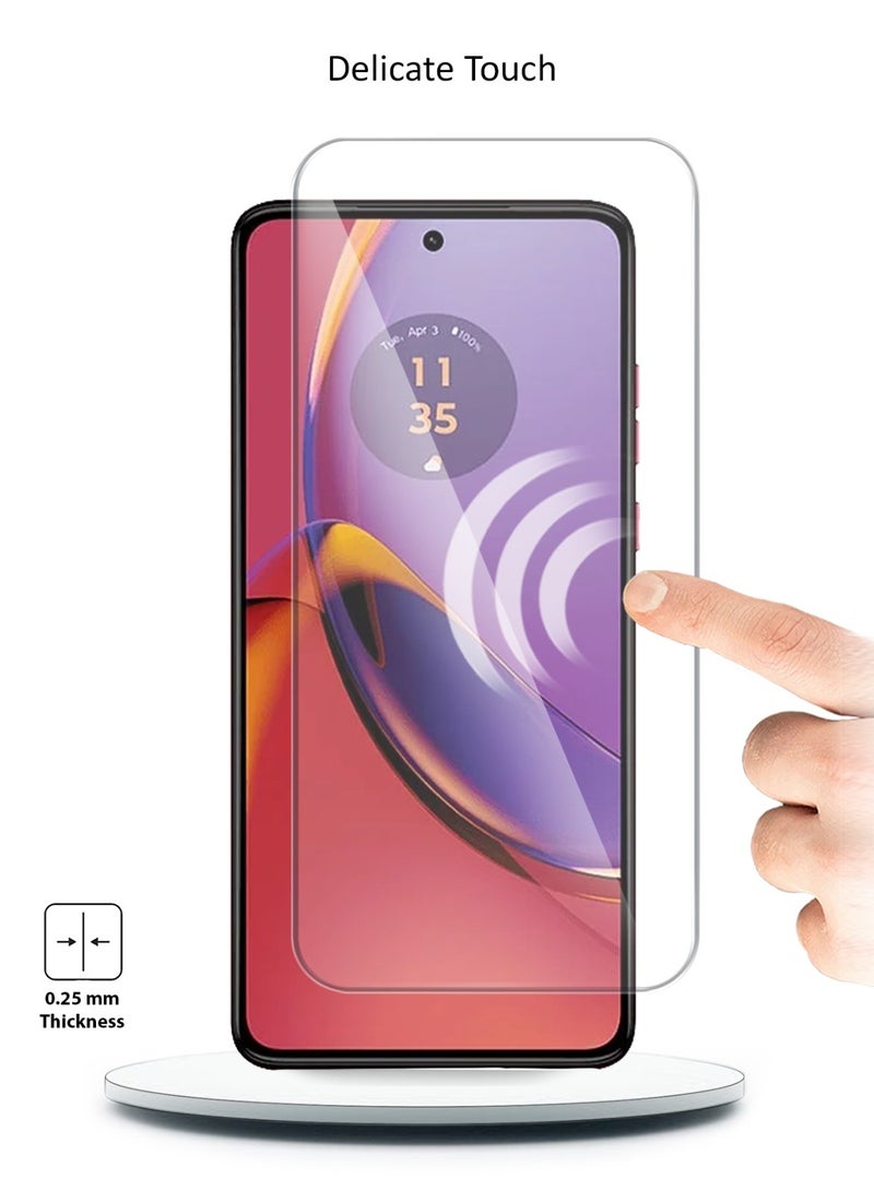 Techie واقي شاشة زجاجي مقوى عالي الدقة لهاتف Motorola Moto G84 - مضاد للانعكاس ومضاد للفقاعات بدرجة صلابة 9H 0.33 مم وحواف مستديرة وسهولة التركيب - Image 4
