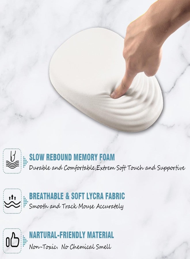 Armanza Ergonomic Mouse Pad Wrist Support, Mouse Pad with Wrist Rest, Entire Memory Foam & Non-Slip PU Base MousePads with Stepped-Wedge Design for Pain Relief, Desk, Office, Home, Vanilla Cream - Image 3