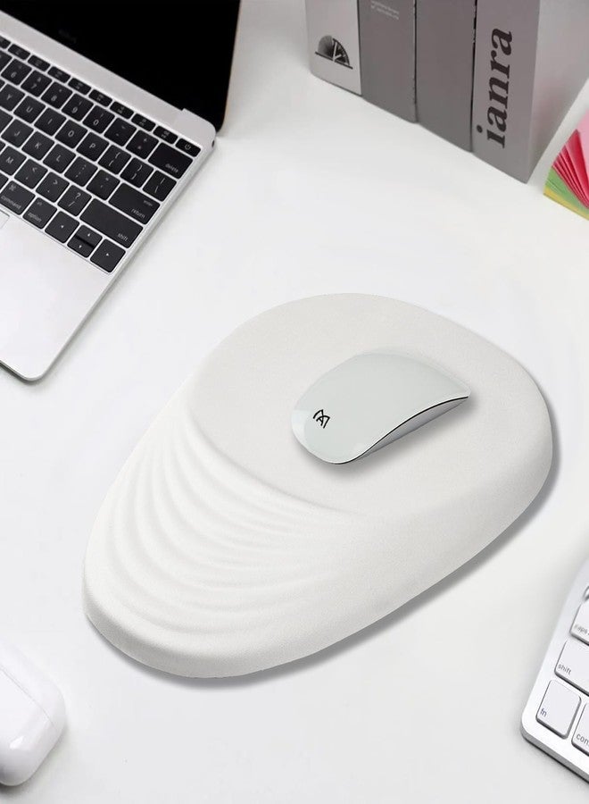 Armanza Ergonomic Mouse Pad Wrist Support, Mouse Pad with Wrist Rest, Entire Memory Foam & Non-Slip PU Base MousePads with Stepped-Wedge Design for Pain Relief, Desk, Office, Home, Vanilla Cream - Image 5