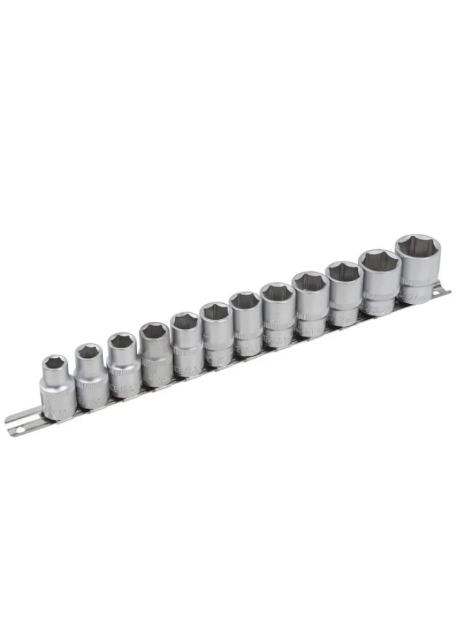 ROCKFORCE Socket set 6 point, 1/2" 12pcs (10-19,22,24mm), on bar - Image 1