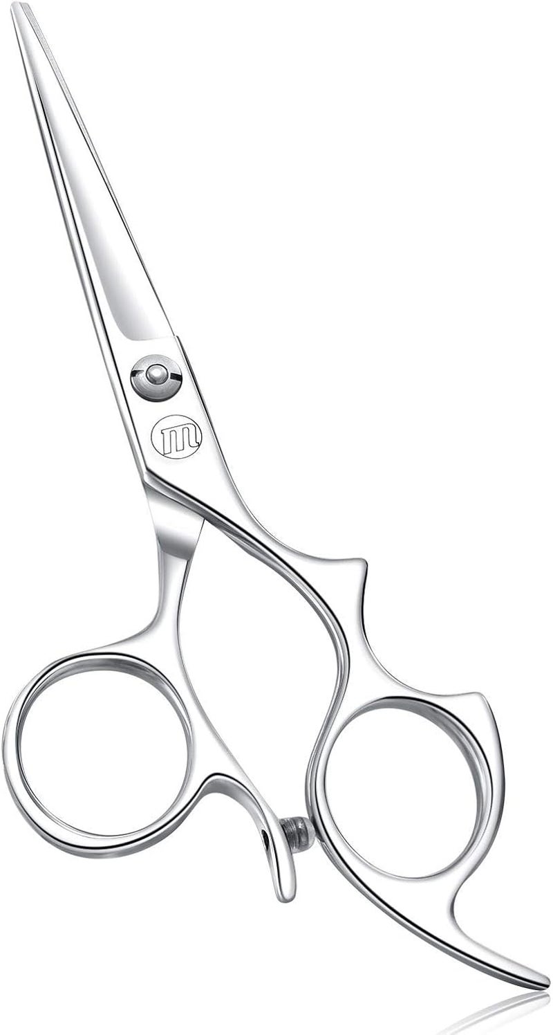 Moontay 60 Hair Cutting Shears with Large Finger Holes Professional Barber Stylist Scissors Salon Hair Cutting Scissors 440C Japanese Stainless Steel Silver
