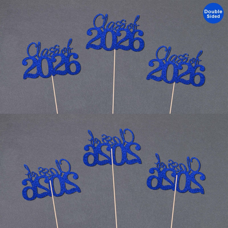 Gexolenu 10 PCS Graduation Class Centerpieces Blue Class of 2026 Graduation Centerpieces, 2026 Graduation Centerpieces for Tables Cake Toppers - Image 3