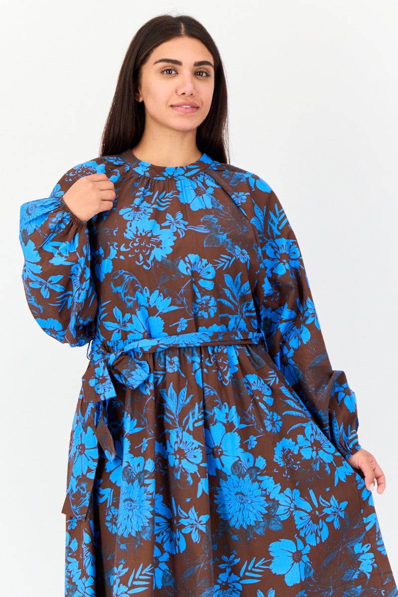 Another Sunday Women Floral Print Belted Shift Dress, Multicolor - Image 4