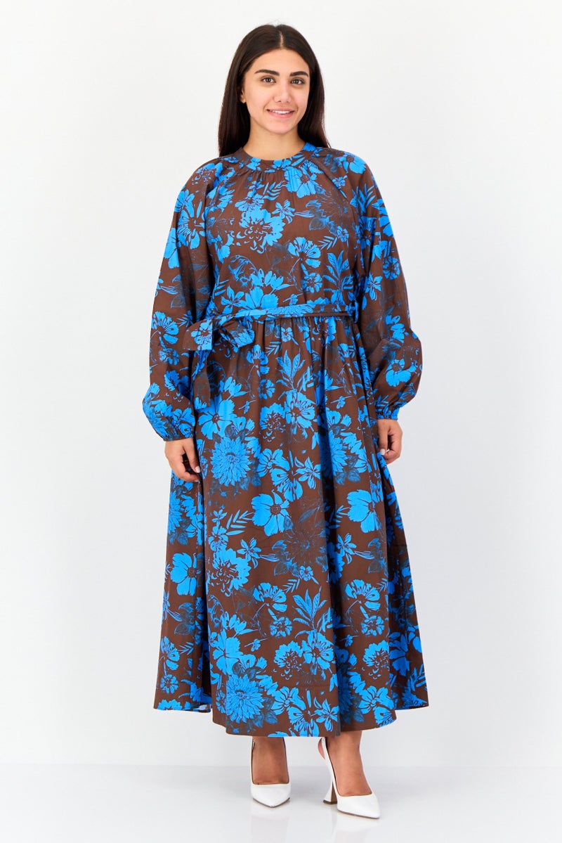 Another Sunday Women Floral Print Belted Shift Dress, Multicolor - Image 1