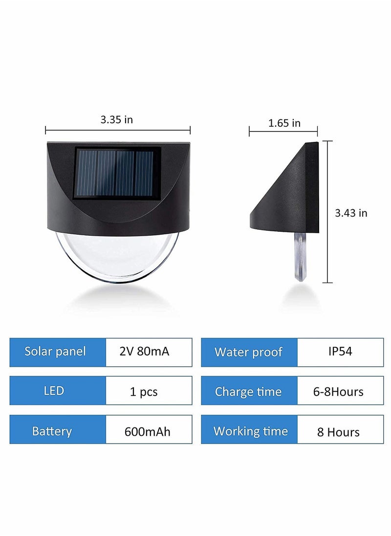 Excefore - Solar Fence Lights 4 Pcs Waterproof Solar LED Outdoor Wall Lighting for Deck Steps Patio Walkway Garden Solar Outdoor Lights Patio Terrace Garden Balcony Decorative Stairs Night Lights (Warm White) - Image 1
