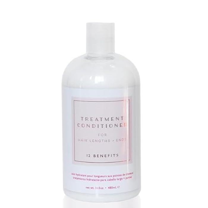 12 Benefits Sulfate-Free Hydrating Hair Treatment Conditioner - Softens & Deeply Hydrates Dry Hair, With Argan-, Avocado-, Marula-, and Grapeseed Oil + Noni Berry Extract, 16.9 Fl Oz (480 ML) - Image 1