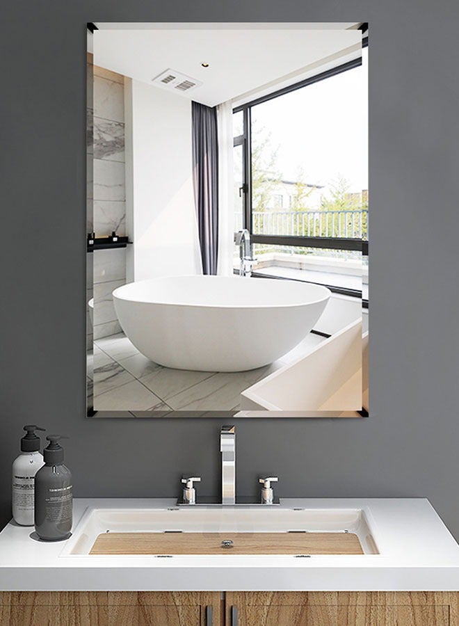 GoldenLike Bathroom Mirror,Wall Mirror Self Adhesive Full Length Mirror Modern Large Hanging Dressing Mirror Wall Mounted Vanity Makeup Mirror For Bathroom Vanity Living Room Lhj-151-50X70 Cm  - Image 1