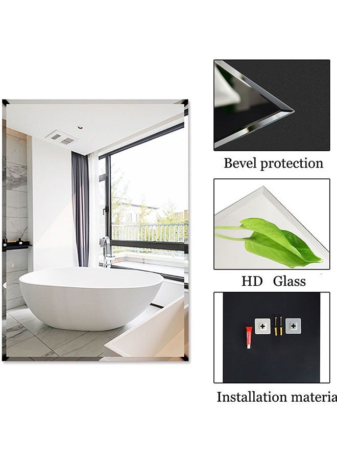 GoldenLike Bathroom Mirror,Wall Mirror Self Adhesive Full Length Mirror Modern Large Hanging Dressing Mirror Wall Mounted Vanity Makeup Mirror For Bathroom Vanity Living Room Lhj-151-50X70 Cm  - Image 5