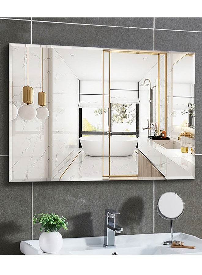 GoldenLike Bathroom Mirror,Wall Mirror Self Adhesive Full Length Mirror Modern Large Hanging Dressing Mirror Wall Mounted Vanity Makeup Mirror For Bathroom Vanity Living Room Lhj-151-50X70 Cm  - Image 2