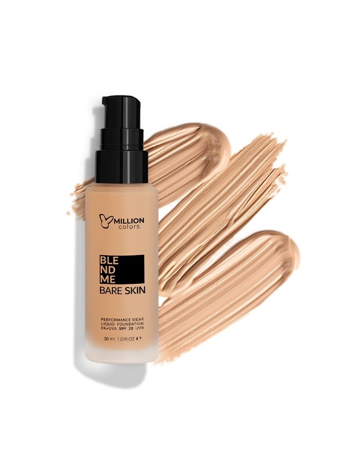 Million Colors Foundation for Face Makeup | Liquid Foundation for Oily and Dry Skin | Lightweight Matte Finish with SPF 20 | Waterproof Long-Lasting Makeup | All Skin Types | Nude 04, 30ml - Image 1