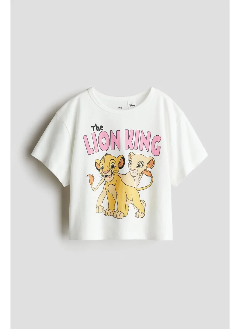 اتش اند ام Printed cotton T-shirt