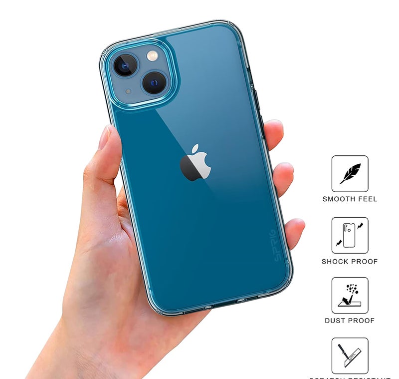 SPRIG Compatible with Apple iPhone 13 Armor Case with Clip Premium Back Case Bumper Cover with Camera Protection Drop Tested Shock Proof for Boys and Girls (Black) - Image 4