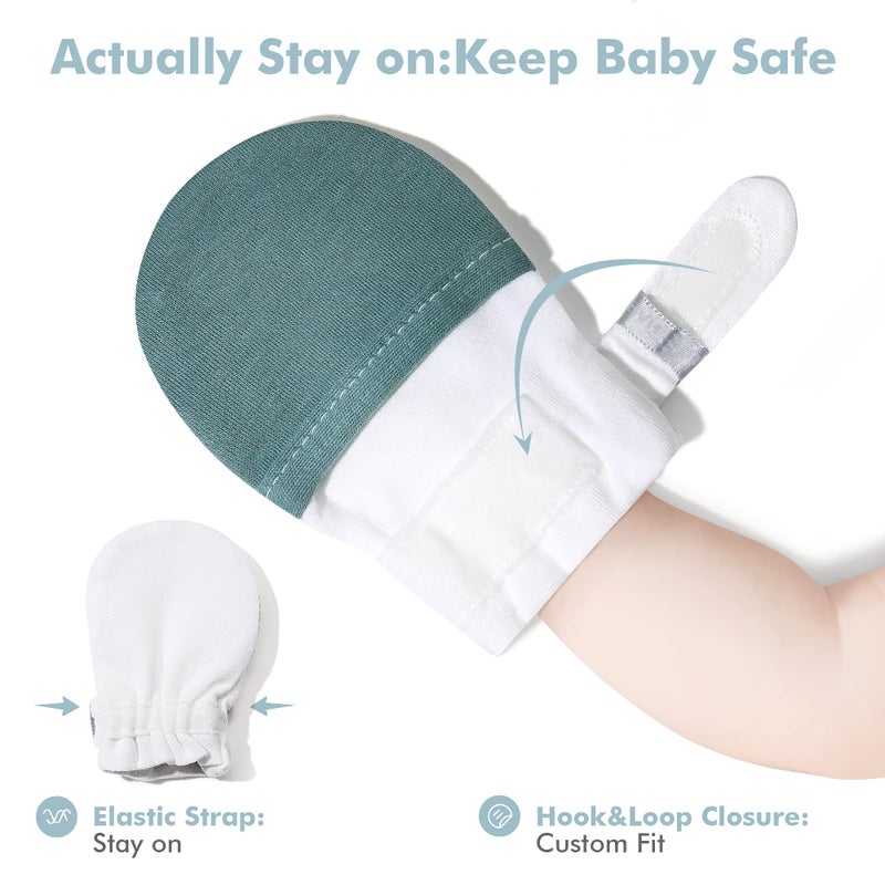 HAPIU Baby Mitten,3 Pack, Emerald&Sage&Storm, 6-12 Months - Image 4