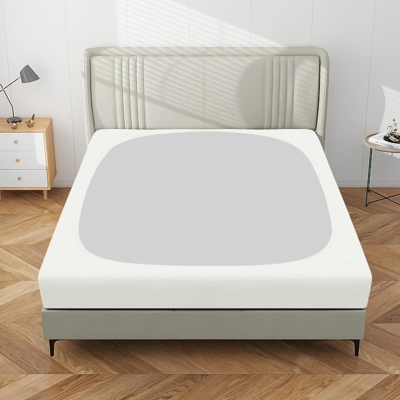 PureFit Stretchy Box Spring Cover King - Elastic Fitted Box Spring Wrap Around 4 Sides  Wrinkle & Fading Resistant Fits King and C-King Size Beds  Ivory - Image 2