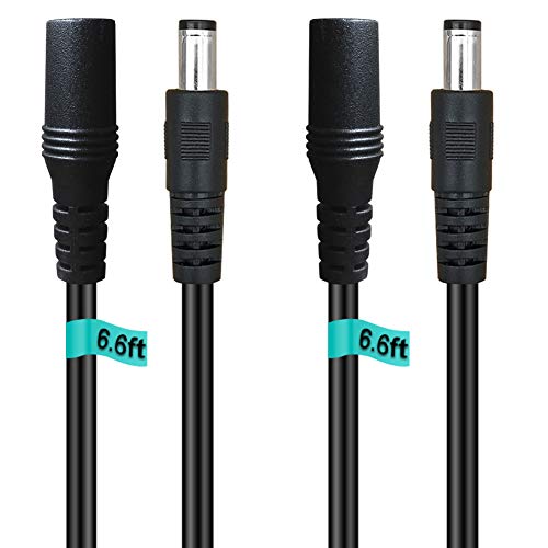SIOCEN 2-Pack 6ft DC Extension Cord 5.5mm x 2.1mm Male to Female Power Cable for CCTV Security Surveillance Indoor IP Camera Dvr Standalone LED Strip,Car,12v DC Power Supply Plug Adapter - Image 1
