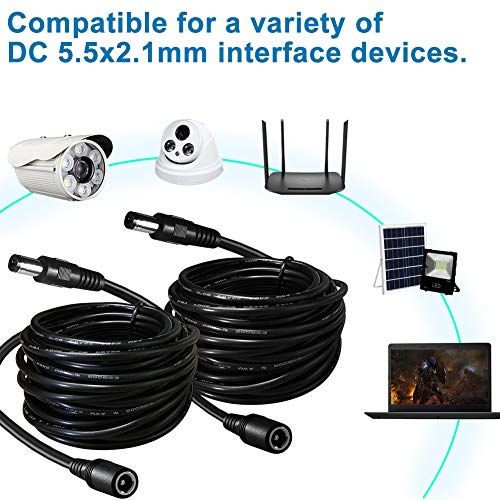 SIOCEN 2-Pack 6ft DC Extension Cord 5.5mm x 2.1mm Male to Female Power Cable for CCTV Security Surveillance Indoor IP Camera Dvr Standalone LED Strip,Car,12v DC Power Supply Plug Adapter - Image 5