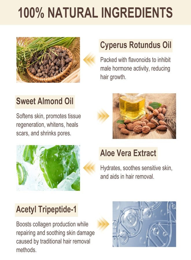 Uruses Cyperus Rotundus Oil, Natural Cyperus Rotundus Oil for Hair Removal, Reduces Unwanted Hair Growth, Moisturizes & Soothes The Skin, Reducing Body Hair Growth, Shrink Pores, Suitable for All Skin Types - Image 3