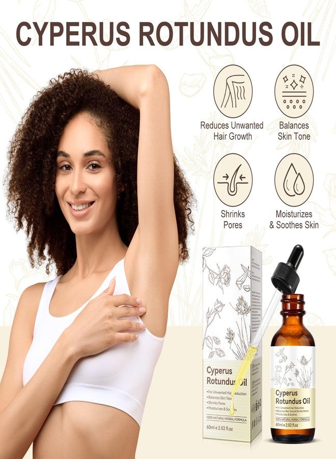 Uruses Cyperus Rotundus Oil, Natural Cyperus Rotundus Oil for Hair Removal, Reduces Unwanted Hair Growth, Moisturizes & Soothes The Skin, Reducing Body Hair Growth, Shrink Pores, Suitable for All Skin Types - Image 2