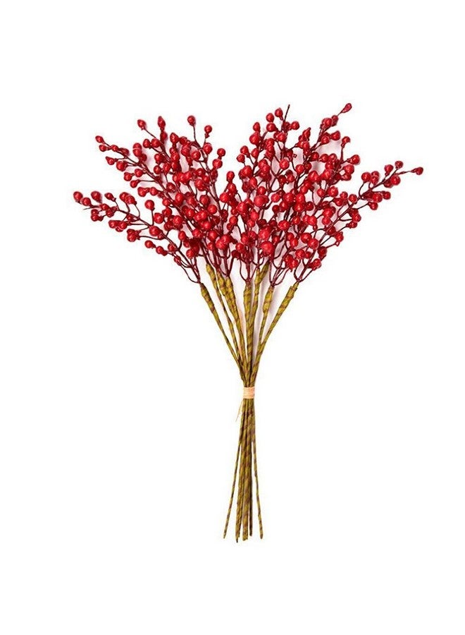 GREENTIME 16 Pack Artificial Red Berry Stems Holly for Christmas Tree Decorations for New Year's Eve Decor, Holiday and Home Crafts - Image 4
