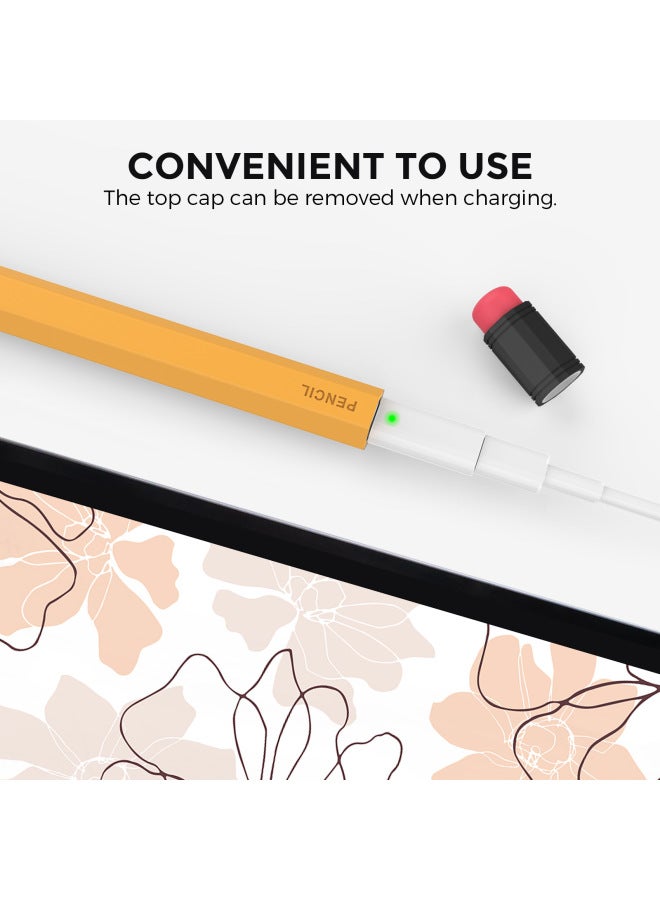 Pencil Generation Silicone Protective Case Vintage Pencil Anti-slip Anti-fall Pen Cover Digital Computer/ipad Protective Cover-Color:Chocolate (through Hat)-Applicable Model:Apple Pencil Pro u0026 2  - Image 3