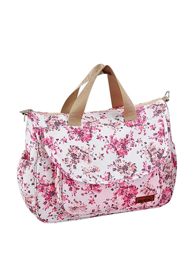 Waterproof Adjustable Strap Large Capacity Flower Printed Baby Diaper Bag - Image 1