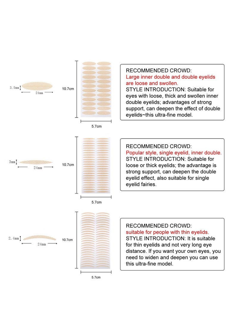 Jaysuing - 480 Pieces Double Eyelid Styling Kit Eyelid Tape Breathable and Waterproof Eyelid Lifter Strips Invisible Lids Double Eyelid Strips with Fork Rods and Tweezers for Droopy Uneven Hooded Eyes - Image 1