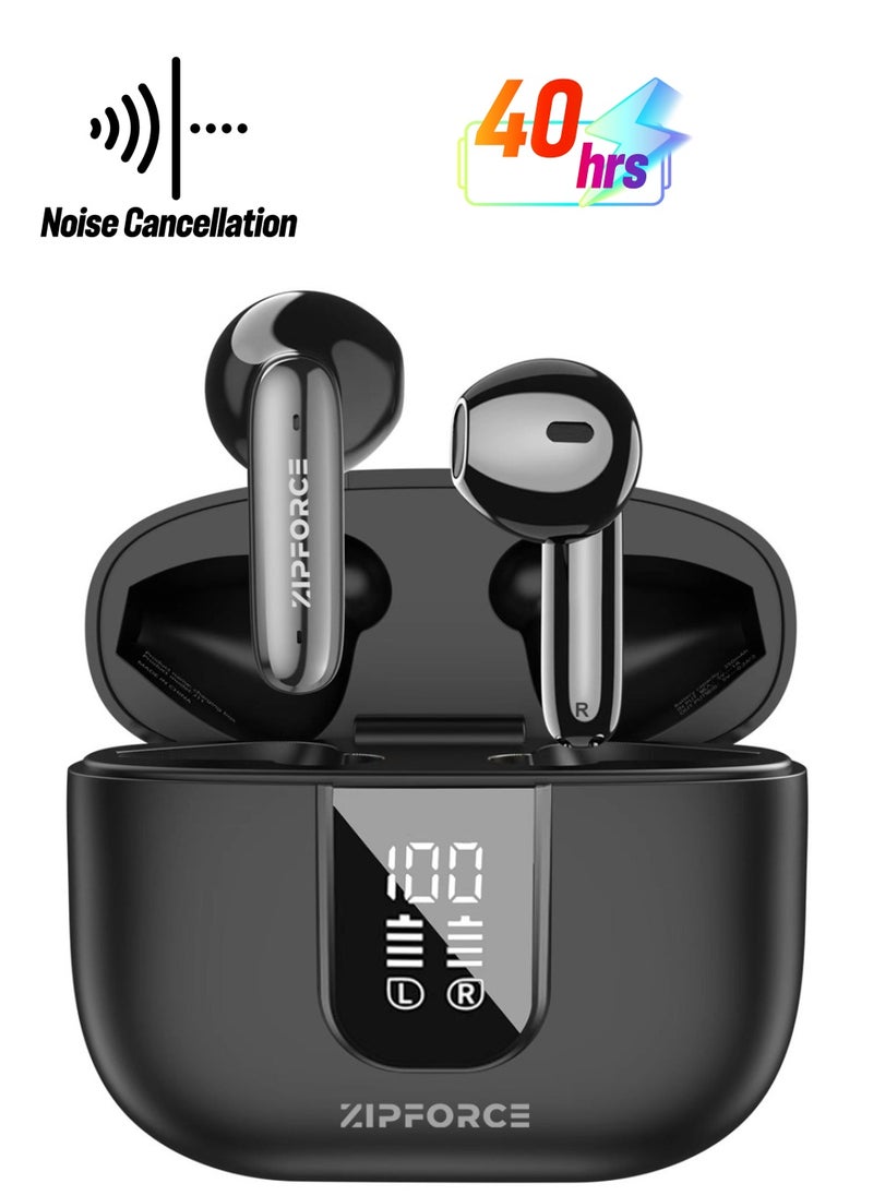 ZIPFORCE - ZIPFORCE True Wireless Earbuds, In-Ear Bluetooth 5.3 Headphones 4-Mics ENC Clear Call, Bluetooth Earbuds Touch Control 40 Playtime, IPX6 Waterproof TWS, Light-Weight Earphones - Image 1