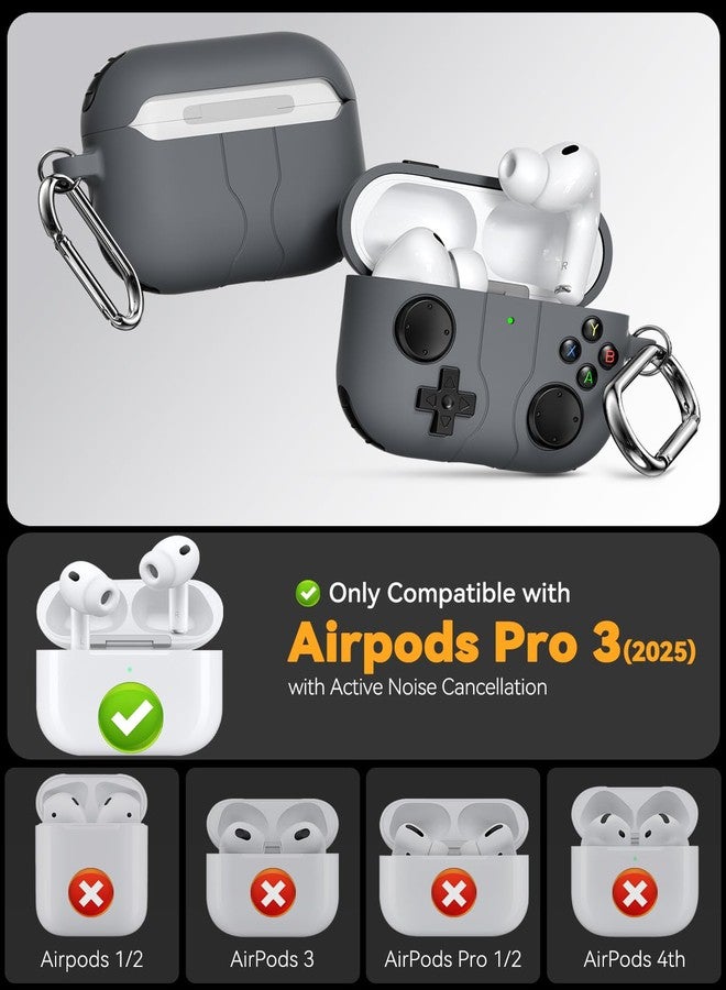 Wowwat Game Case for AirPods Pro 3 Cover (2025),Classic Cool Funny Shock-Proof Protective Silicone AirPods Pro 3 Case with Cleaner Kit and Keychain for Airpods Pro 3rd Generation for Men Boy-Black - Image 2