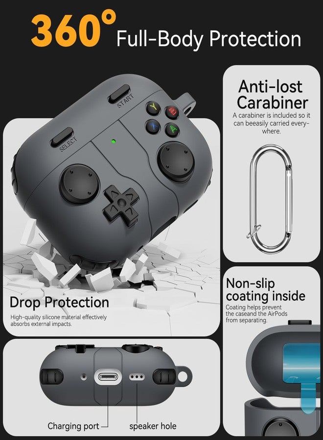 Wowwat Game Case for AirPods Pro 3 Cover (2025),Classic Cool Funny Shock-Proof Protective Silicone AirPods Pro 3 Case with Cleaner Kit and Keychain for Airpods Pro 3rd Generation for Men Boy-Black - Image 3