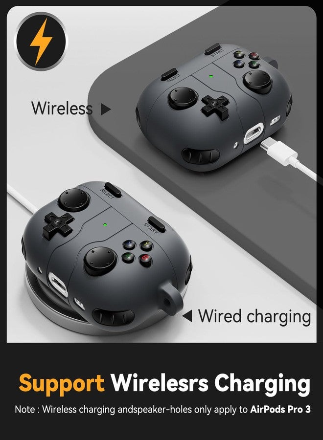 Wowwat Game Case for AirPods Pro 3 Cover (2025),Classic Cool Funny Shock-Proof Protective Silicone AirPods Pro 3 Case with Cleaner Kit and Keychain for Airpods Pro 3rd Generation for Men Boy-Black - Image 4