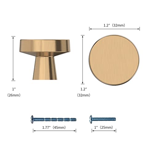 KNOKLOCK 10 Pack Kitchen Cabinet Knob Champagne Bronze Round Dresser Knobs Gold Drawer Knobs Kitchen Cabinet Hardware Knobs for Dresser Drawers - Image 2