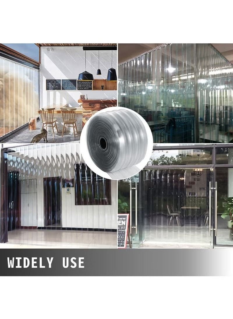 Rubik - 2mm PVC AC Strip Door Curtains (6 Strips) for Commercial Doorways With Hanging Stainless Steel Channel Bar, Readymade Refrigeration Grade Transparent Door Curtains (Coverage 2.7 x 1 Meter) - Image 1