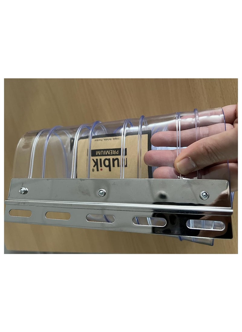 Rubik - 2mm PVC AC Strip Door Curtains (6 Strips) for Commercial Doorways With Hanging Stainless Steel Channel Bar, Readymade Refrigeration Grade Transparent Door Curtains (Coverage 2.7 x 1 Meter) - Image 1