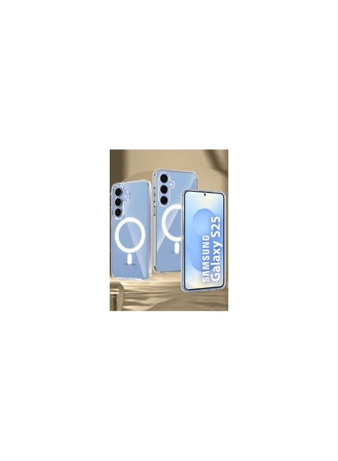 CATANES (for Samsung Galaxy S25) 3Packs, Clear Magnetic Ring Case Ultra Slim and Protective with Two Shock Proof Privacy Screen Protectors - Image 1