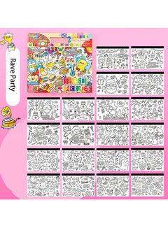 Generic Children's Doodle Book – 20 Pages for Coloring and Drawing, Movable and Reusable, Wall Stickable, Thick Paper for Art Fill-In; Perfect for School, Students, Stationery, and Learning Supplies  - Image 3