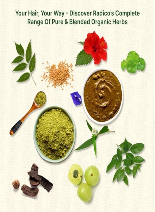 Radico Organic Henna Hair Treatment Powder - 100% Organic & Natural Herbs For Soft, Shiny & Healthy Hair, Prevents Dandruff & Thinning (250g) - Image 5