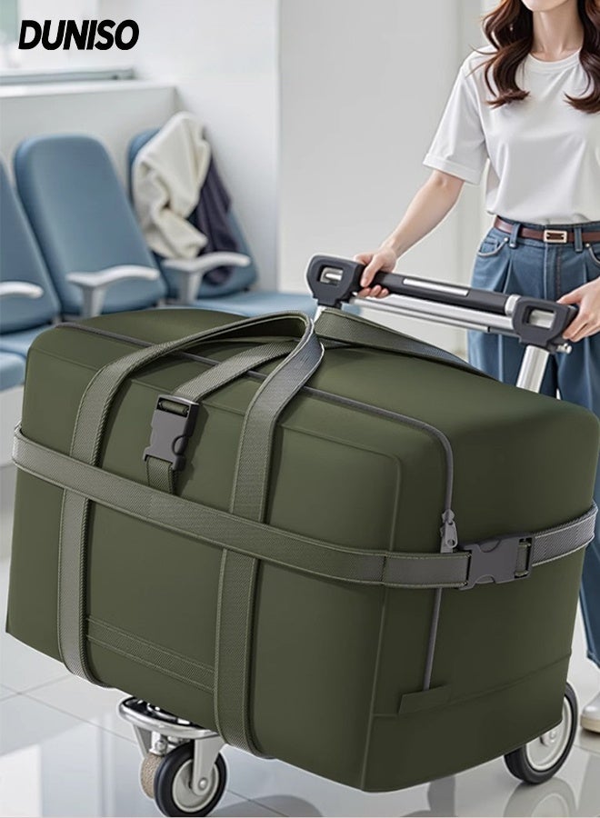 DUNISO حقيبة تخزين كبيرة مقاومة للماء مع سحابات، حقيبة كبيرة قابلة لإعادة الاستخدام مناسبة للبطانيات، الغسيل، الملابس واللحاف، حقيبة تخزين أكسفورد كبيرة جدًا مع مقبضات معززة - Image 1