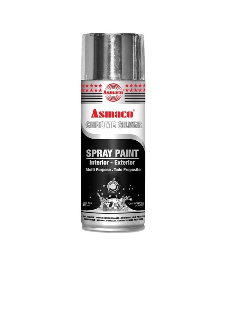 اسماكو Asmaco بخاخ طلاء كروم سيلفر - سيلفر لامع - 400 مل - Image 2