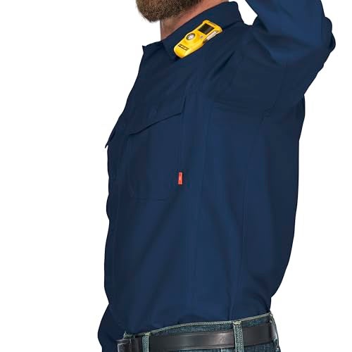 Bulwark FR Bulwark Men's iQ Series Endurance Collection FR Work Shirt, Navy, Large - Image 3