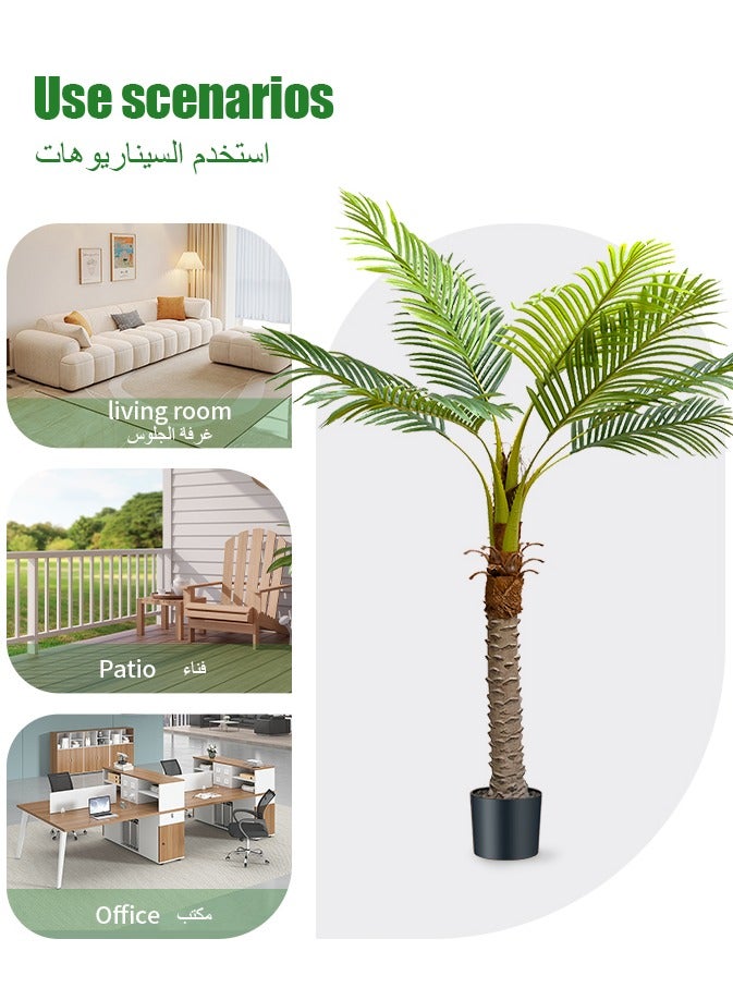 Generic Artificial Areca Palm Plant 160CM Fake Tropical Palm Tree, Faux Dypsis Lutescens Plants in Pot for Indoor Outdoor House Home Office Garden Modern Decoration Housewarming Gift-Set  - Image 3